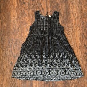 Sonoma Black and White Sleeveless A-line Midi Dress with Pockets